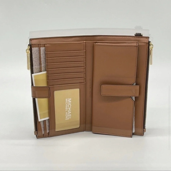 Michael Kors Large Double Zip Wallet Wristlet Brown (NWT) - Picture 6 of 9